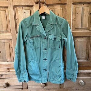 Patagonia‎ XS Green Button Front Jacket Organic Cotton Broken Twill Jacket